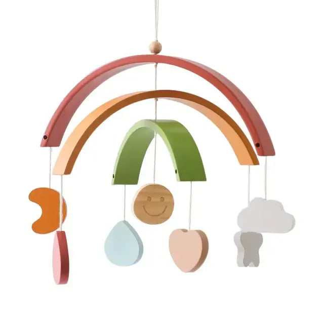 Baby bed hanging mobile with wooden frame - USA modern nursery