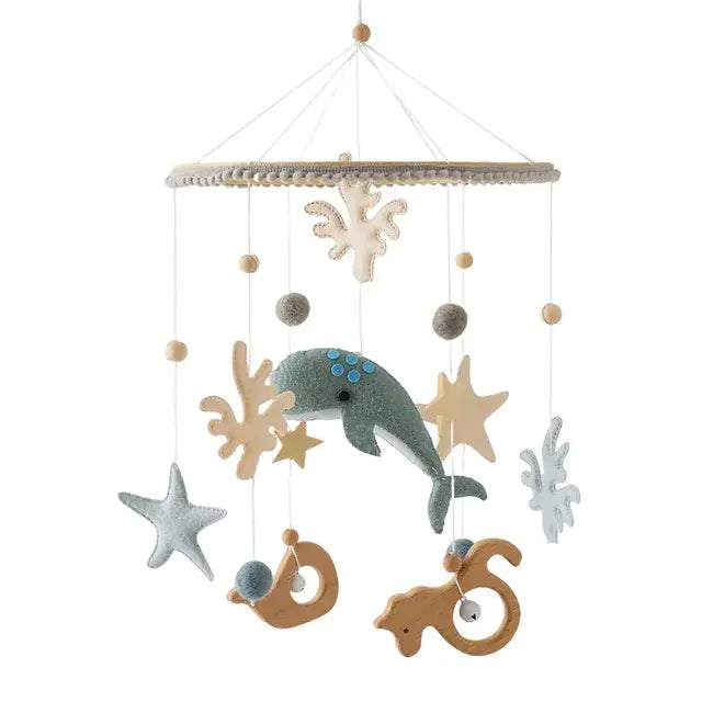 Crescent moon and cloud mobile for crib - Canada design