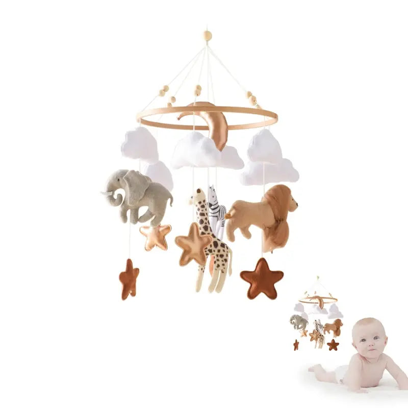 Dreamy nursery mobile with soft felt clouds - USA baby decor