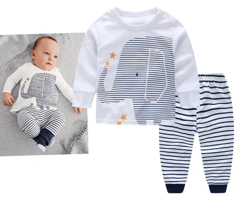Elephant baby clothing set in soft cotton for newborns β USA