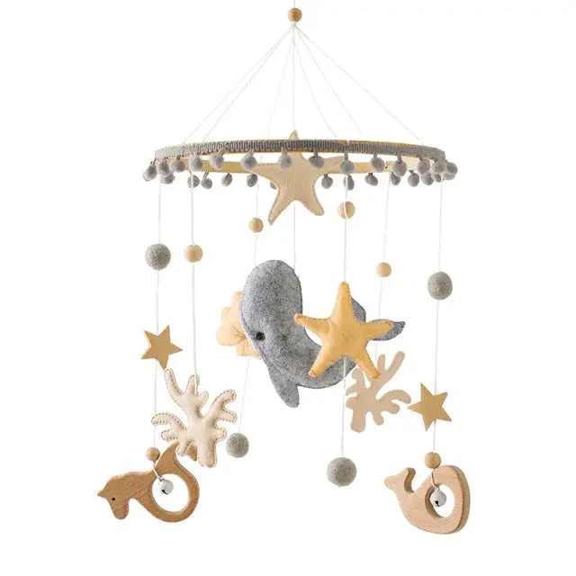 Handcrafted baby mobile with dreamy stars and clouds - Canada