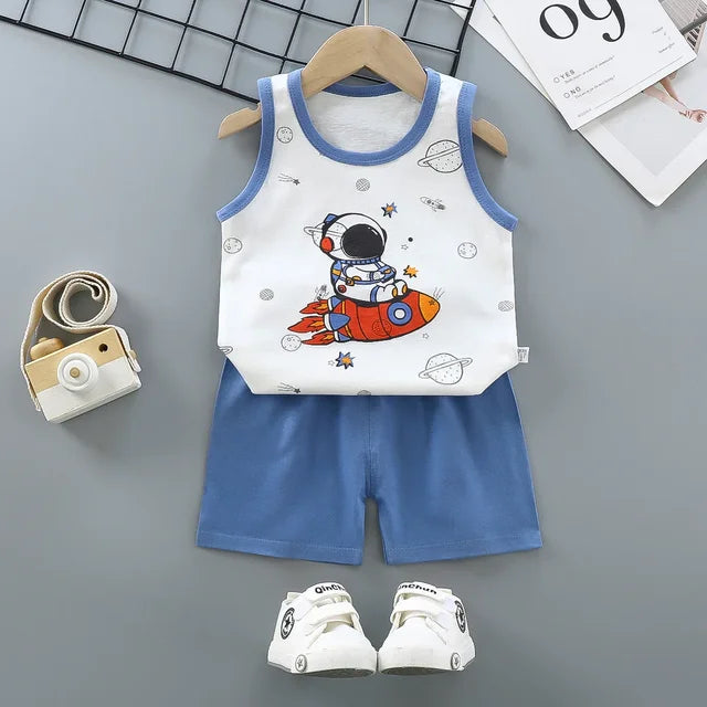 Kids casual summer outfit in breathable fabric, USA