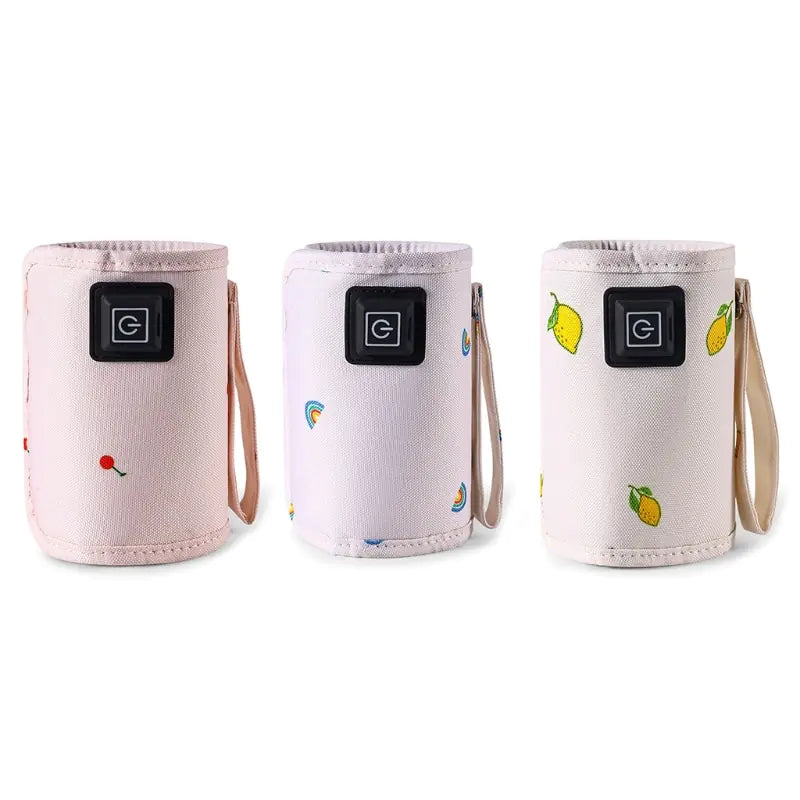 USB-powered baby bottle warmer in use with power bank.