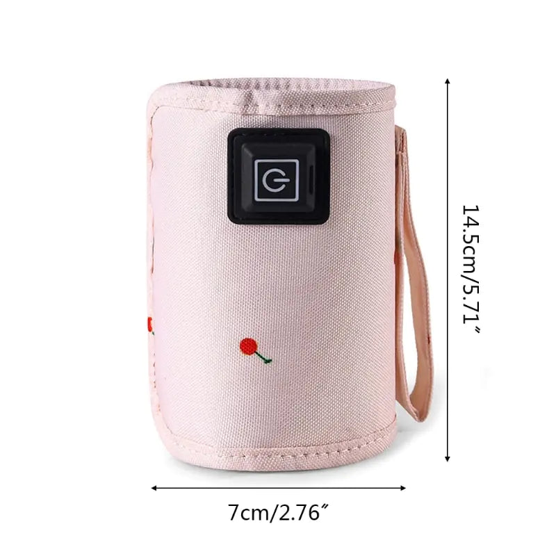 USB-powered baby bottle warmer in use with power bank.
