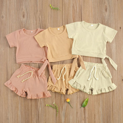 Breathable cotton baby girl outfit for Canadian summers