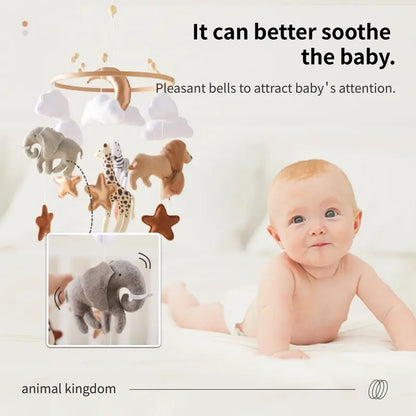 Crib mobile bed bell with felt elements - Canada nursery decor