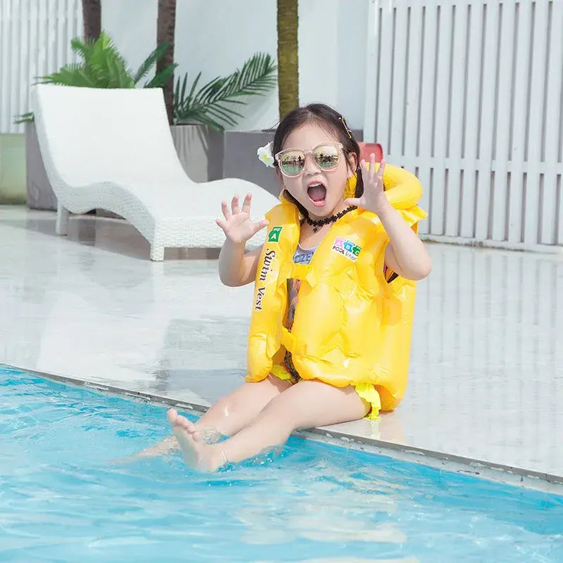 Inflatable life vest for baby swimming in USA pool	